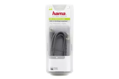 Hama USB 2.0 (apa) - USB 2.0 (anya) 3m hosszabbító kábel, szürke (45040)