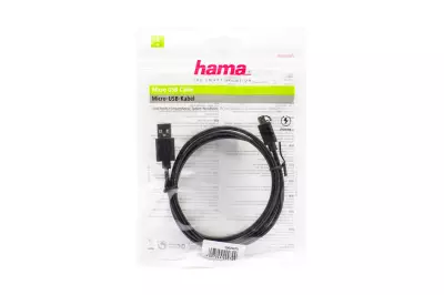 Hama USB (apa) - Micro-USB (apa) 1m összekötő  kábel, fekete (20070)