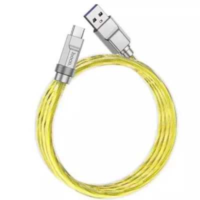 hoco. U113 Solid 1 méteres Type-C szilikon adat és töltő kábel (gyorstöltő, 100W), sárga (U113)