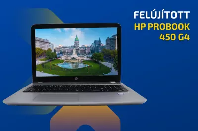 HP ProBook 450 G4 | 15,6 colos FULL HD kijelző | Intel Core i5-7200U | 8GB memória | 240GB SSD | Magyar billentyűzet | Windows 10 PRO + 2 év garancia!