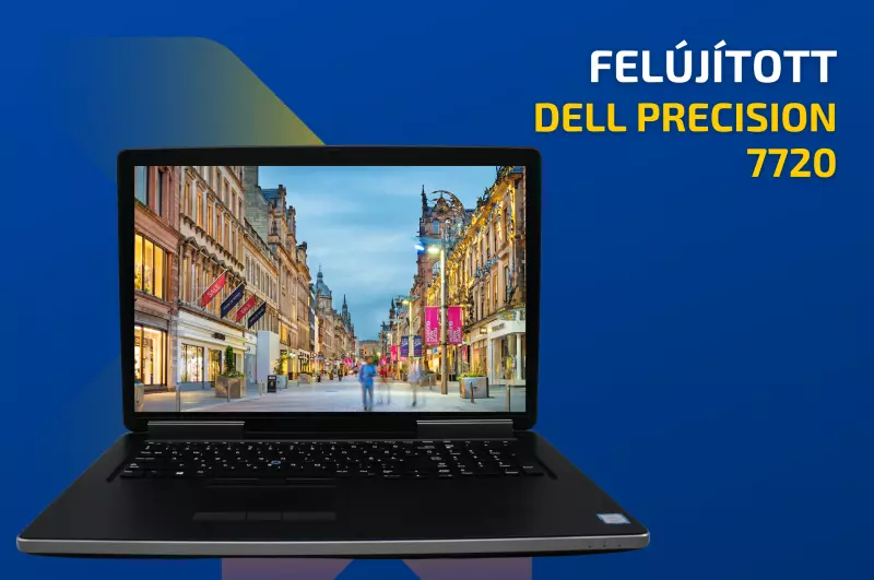 Dell Precision 7720 | 17 colos FULL HD kijelző | Intel Core I7-6920HQ | 16GB RAM | 256GB SSD |  Windows 10 Pro | 2 év garancia