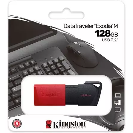 Kingston DataTraveler Exodia M 128GB USB 3.2 (Gen 1) fekete-piros pendrive (DTXM/128GB)