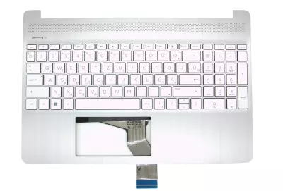 HP 15s-eq gyári új magyar ezüst billentyűzet modul touchpadnélkül (M17185-211)