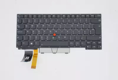 Lenovo ThinkPad E14 gyári új háttér-világításos magyar keret nélküli fekete billentyűzet trackpointtal, szürke gombokkal