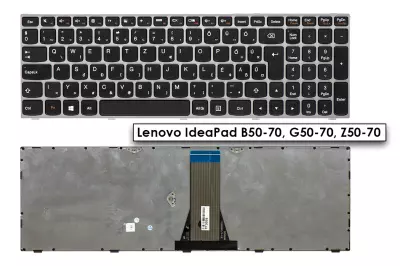 Lenovo IdeaPad B50-70, G50-70, Z50-70 gyári új magyar ezüst-fekete billentyűzet (25215240, 25215270, 25215300)