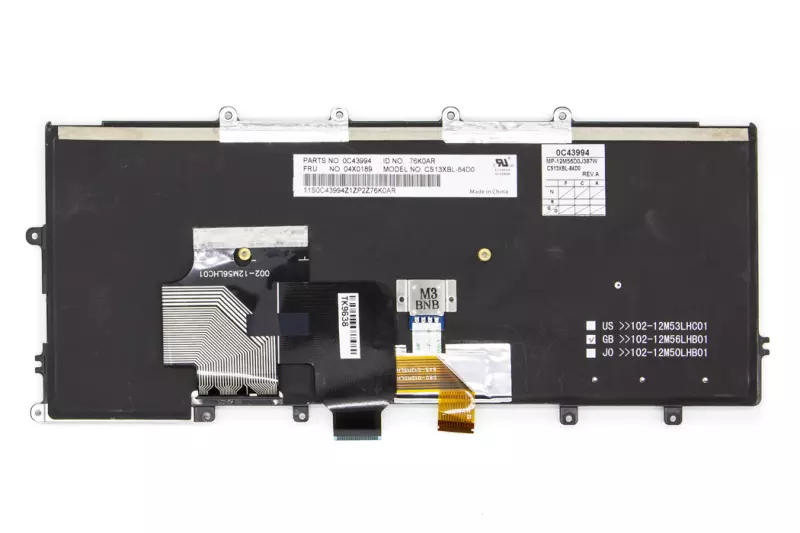 Lenovo ThinkPad X240, X250 gyári új német háttér-világításos fekete billentyűzet (04X0189)