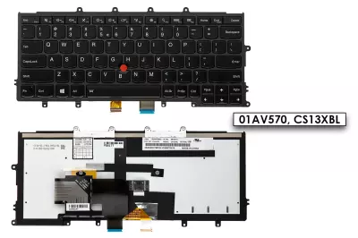 Lenovo ThinkPad X240, X250, X260 angol (US) gyári új háttér-világításos fekete-szürke billentyűzet (01AV570)