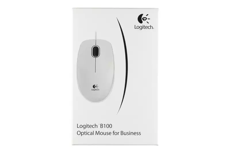 Logitech B100 USB fehér optikai vezetékes egér (910-003360)