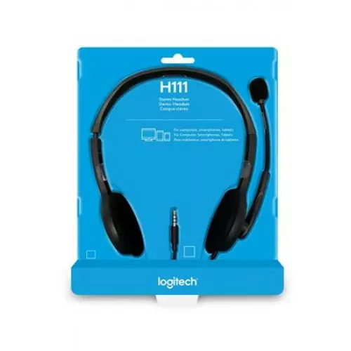 Logitech H111 Sztereó Headset - Fejhallgató Mikrofonnal (981-000593)