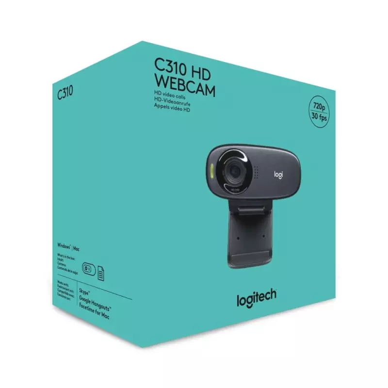 Logitech Webkamera C270, 1280x720 képpont, 3 Megapixel, USB 2.0, Univerzális Csipesz, HD Felbontás, Mikrofon (960-001063)