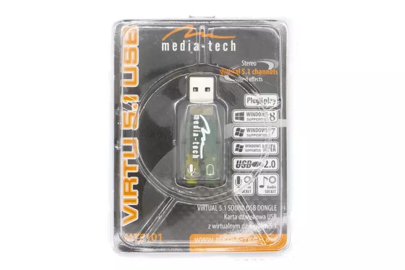 MEDIA-TECH 5.1 USB/3.5 mm Jack átalakító hangkártya adapter (MT5101)