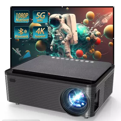 Projector TV X5 Full HD LED Projektor Natív 1920x1080p | WiFi | BlueTooth 5.0 | fekete | 250 ANSI Lumen | MAGYAR nyelvű menüvel