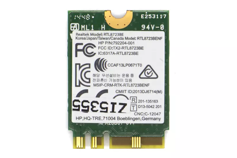 RTL8723BE gyári új Mini PCI-e (half) WiFi (802.11bgn) és Bluetooth 4.0 kártya, HP (753077-001, 792610-001)