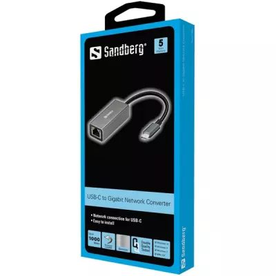 SANDBERG USB-C átalakító Gigabit Network LAN Adapter 5 év garanciával (136-04)