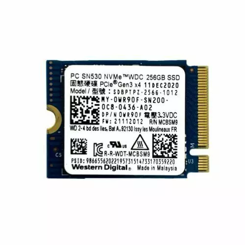 Western Digital 256GB PCI-E NVMe M.2 SSD meghajtó, (2230) (SN530)