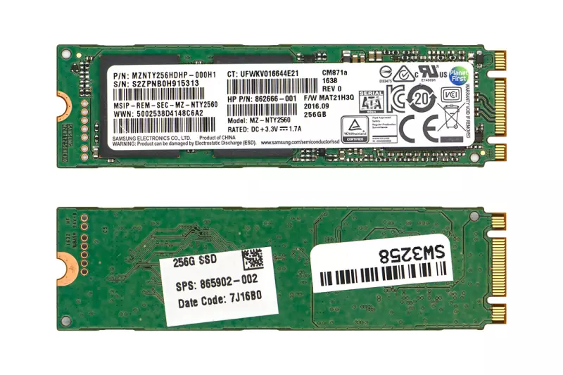 Samsung CM871a 256GB használt M.2 (2280) SATA SSD kártya (MZ-NTY2560)