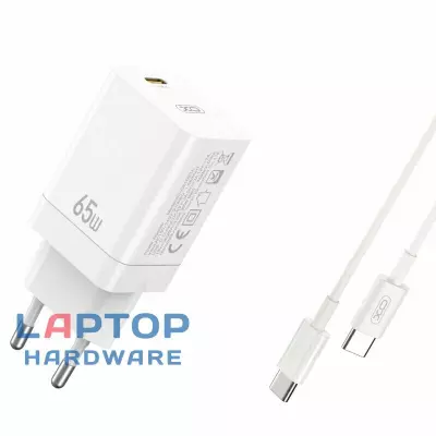 Huawei 65W GaN Gyorstöltő + Kábel USB-C to USB-C (Type-C) 2 méter, Fehér (HW-200325EPO)