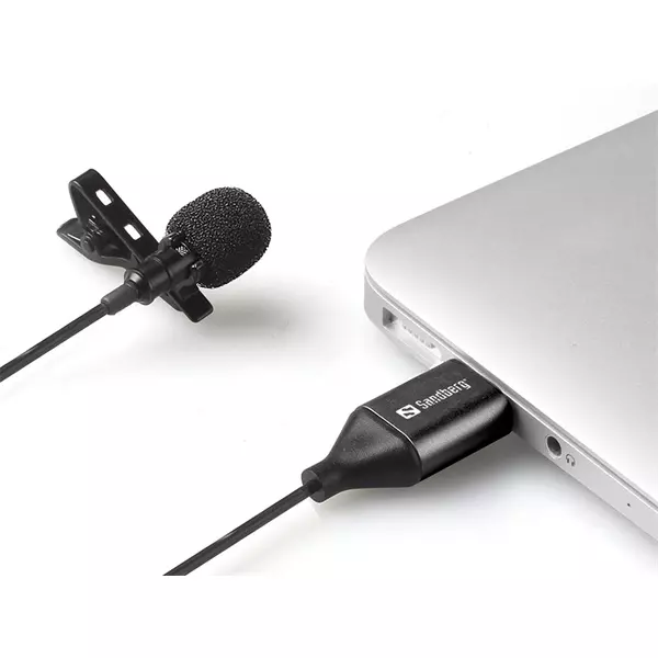 Sandberg Csiptetős USB Mikrofon - Streamer USB Clip Microphone (126-40)