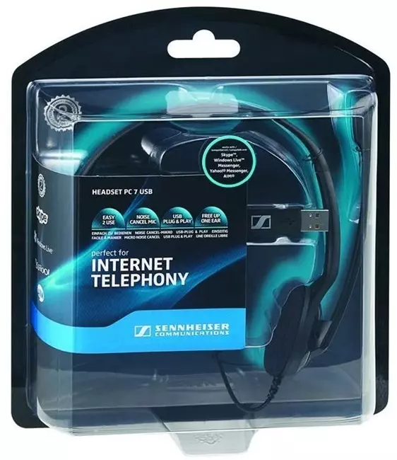 Sennheiser Mono Headset, Fejhallgató Zajszűrős Mikrofonnal, Mobiltelefonoz, PC-hez, Ügyfélszolgálatra, Fontos telefonhívásokhoz (PC 7 USB)