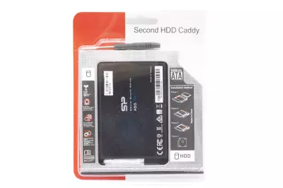 Silicon Power 128GB SSD meghajtó (SP128GBSS3A55S25)  + 9,5mm-es a DVD meghajtó helyére beépíthető winchester beépítő keret | 3 év garancia! | Ingyenes beszereléssel!