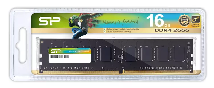Silicon Power 16GB DDR4 2666MHz Desktop PC LONG DIMM memória modul, (SP016GBLFU266X02)