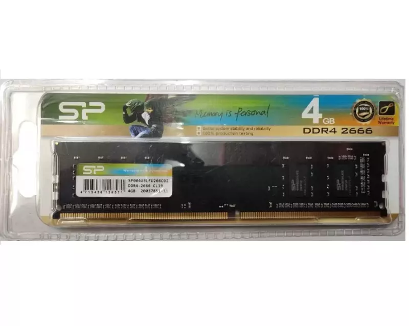 Silicon Power 8GB DDR4 2666MHz Desktop PC LONG DIMM memória modul, CL19, 1.2V (SP008GBLFU266X02)