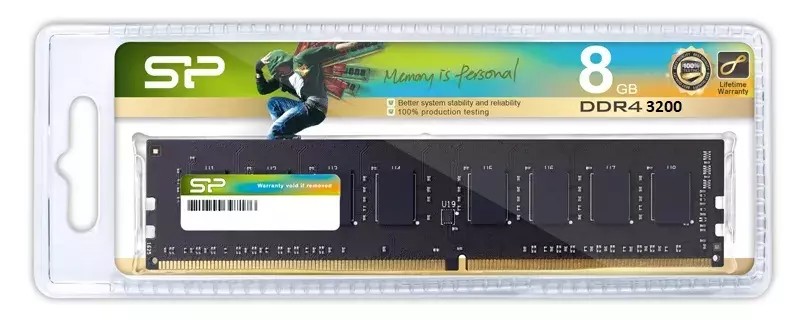 Silicon Power 8GB DDR4 3200MHz Desktop PC LONG DIMM memória modul, (SP008GBLFU320X02)