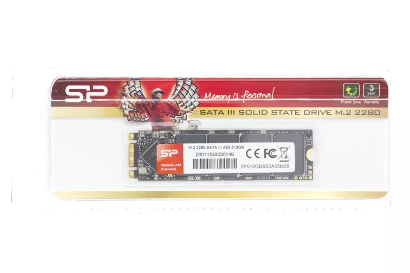 Silicon Power A55 512GB gyári új M.2 SATA SSD kártya (SP512GBSS3A55M28)