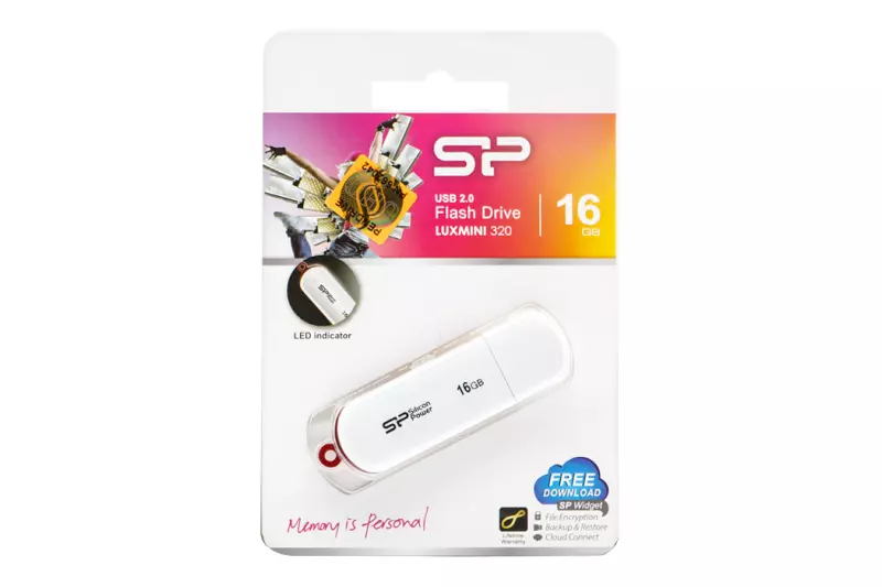 Silicon Power LuxMini 320 16GB USB 2.0 Fehér pendrive (SP016GBUF2320V1W)