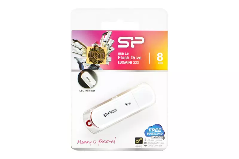 Silicon Power LuxMini 320 8GB USB 2.0 Fehér pendrive (SP008GBUF2320V1W)