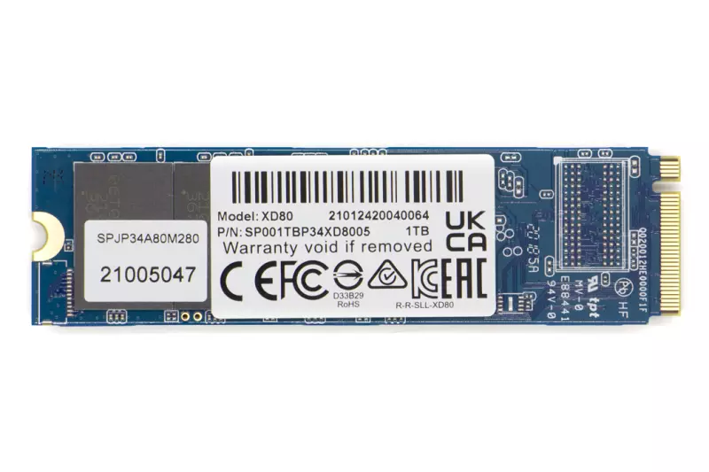 Silicon Power XD80 NVMe M.2 PCIe Gen 3x4 SSD kártya (2280) (SP001TBP34XD8005)