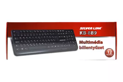 Silverline fekete USB magyar Multimédia billentyűzet (KB-889)
