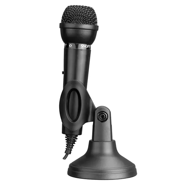 Snopy Állítható Talpas Asztali Mikrofon (3,5 Jack csatlakozó; 1,18m kábel; állvány, fekete) (SN-140M)