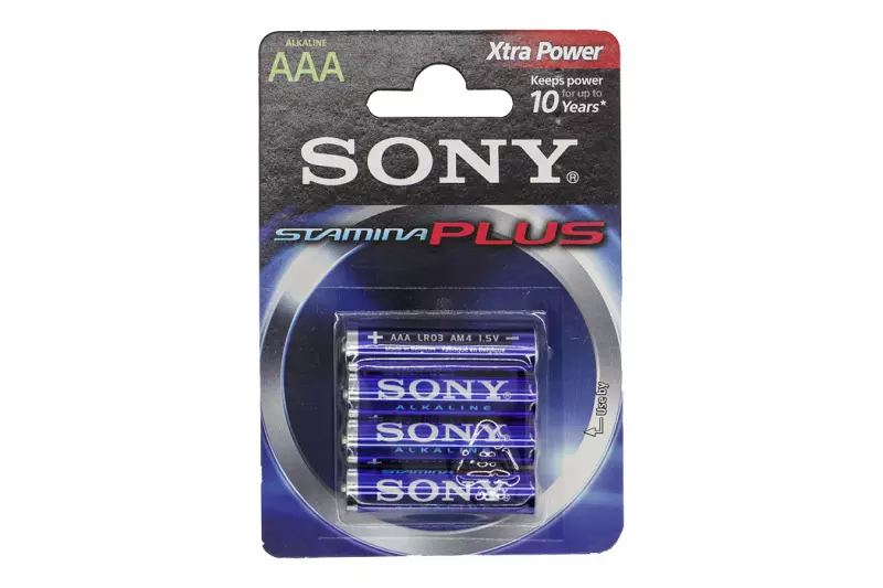 Sony Stamina Plus AM4 1.5V AAA nem újratölthető nagy teljesítményű 4 darabos elem (alkáli) szett