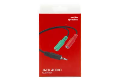 Speedlink 3,5mm jack átalakító, 2 csatlakozós audio eszközökhöz (SL-170302-BK)