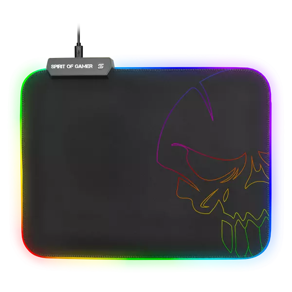 Spirit of Gamer Darkskull RGB világítós gamer egérpad Medium 350mm x 255mm (SOG-PADMRGB)
