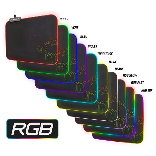 Spirit of Gamer Darkskull RGB világítós gamer egérpad Medium 350mm x 255mm (SOG-PADMRGB)