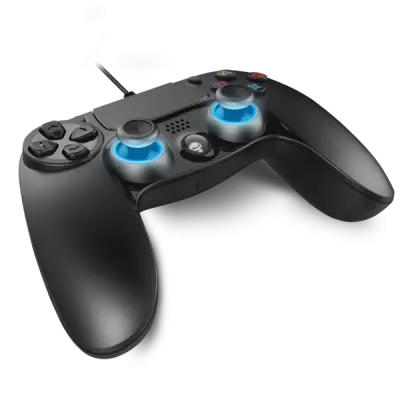 Spirit of Gamer PGP Wired PS4, PS3 és PC USB Vezetékes Kontroller, Gamepad, Vibration, Fekete-Kék, 2m kábel (SOG-WXGP4)