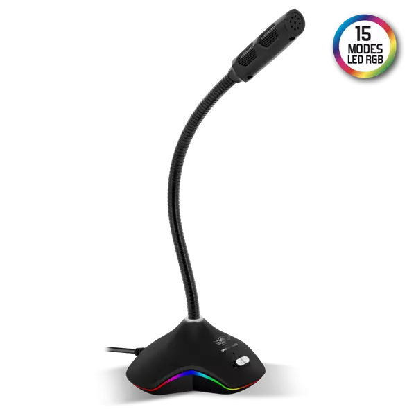 Spirit of Gamer Mikrofon - EKO 300 (RGB USB csatlakozó, 150cm kábel, fekete) (MIC-EKO300)