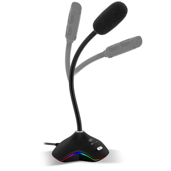 Spirit of Gamer Mikrofon - EKO 300 (RGB USB csatlakozó, 150cm kábel, fekete) (MIC-EKO300)