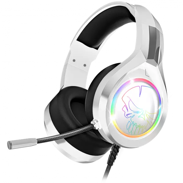 Spirit of Gamer PRO H8 RGB White világítós gamer fejhallgató, headset mikrofonnal (MIC-PH8WT)