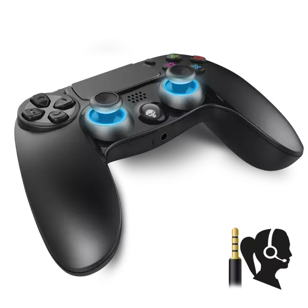 Spirit of Gamer PGP BlueTooth PS4 Wireless, Fekete-Kék, Vezeték Nélküli Kontroller, Gamepad, PS4/PS3 Kompatibilis (SOG-BTGP41)