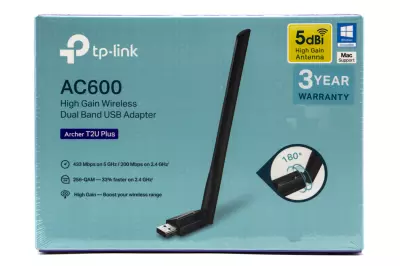 TP-LINK Archer T2U Plus (AC600) 200+433Mbps Dual Band USB WiFi adapter forgatható antennával