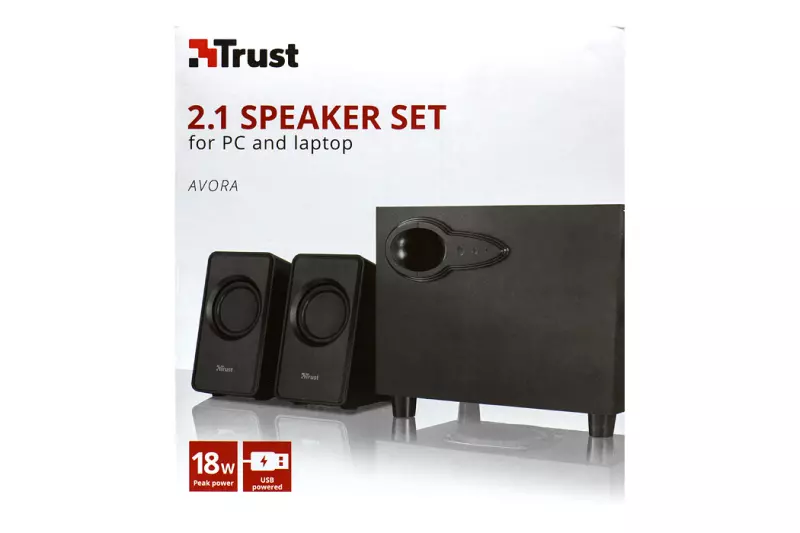 Trust AVORA USB-s sztereó hangszóró mélynyomóval (20442)