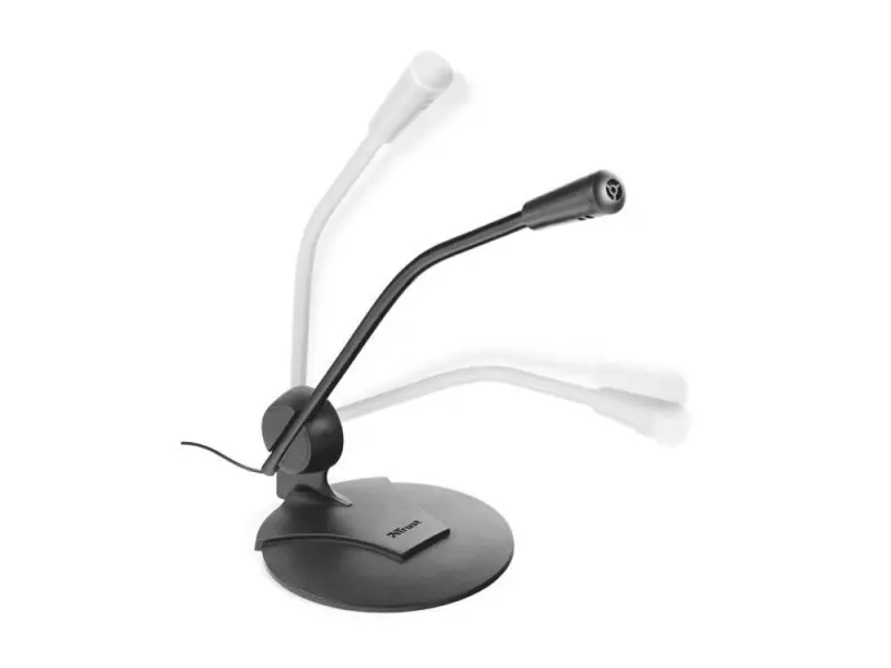 Trust Asztali Mikrofon - Primo Desk (2x3.5mm jack csatlakozó; 180cm kábel; + TRRS adapter; sötétszürke) (21674)