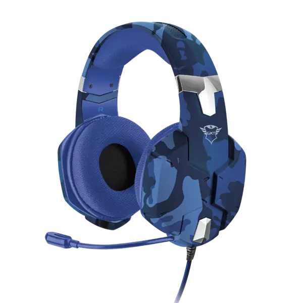 Trust GXT 322B Carus gamer fejhallgató mikrofonnal, terepmintás, kék (23249)