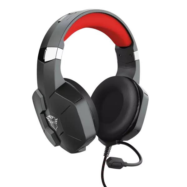 Trust GXT 323 Carus gamer fejhallgató mikrofonnal, fekete-piros (23652)