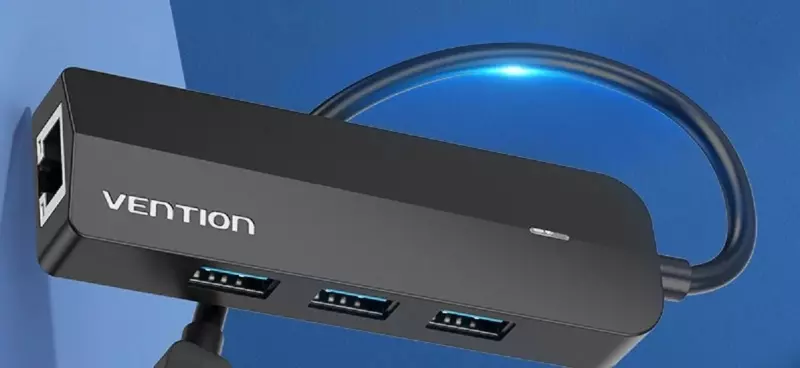 Vention USB-C HUB 5-in-1 | Port replikátor | 3db USB 3.0 port + 1000Mbps Internet port (RJ45)