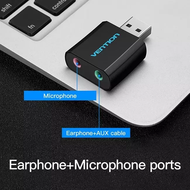 Vention USB Külső Hangkártya | Mikrofon és Fejhallgató kimenettel