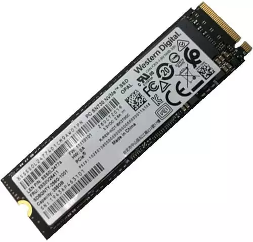 Western Digital SN730 256GB M.2 NVMe PCIe SSD meghajtó, (2280) (SDBQNTY-256G) 